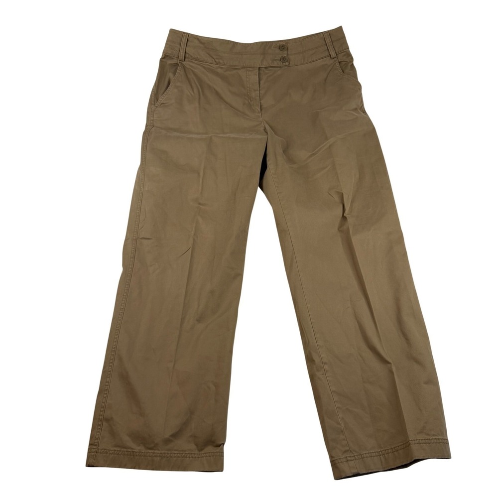 Westbound Woman Khaki Wide Leg Chino Pants Tan Cotton Blend Plus Size 18W Regula